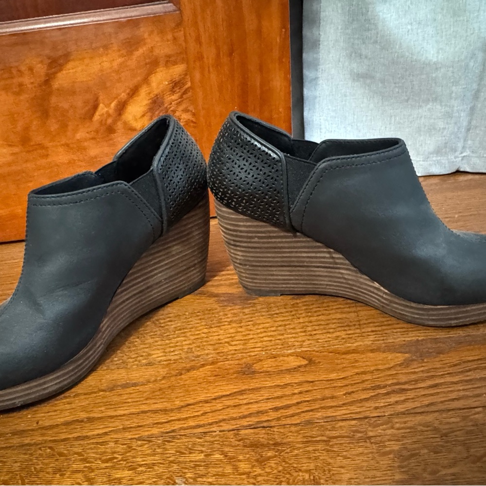 Black Wedge Ankle Boots Dr. Scholls